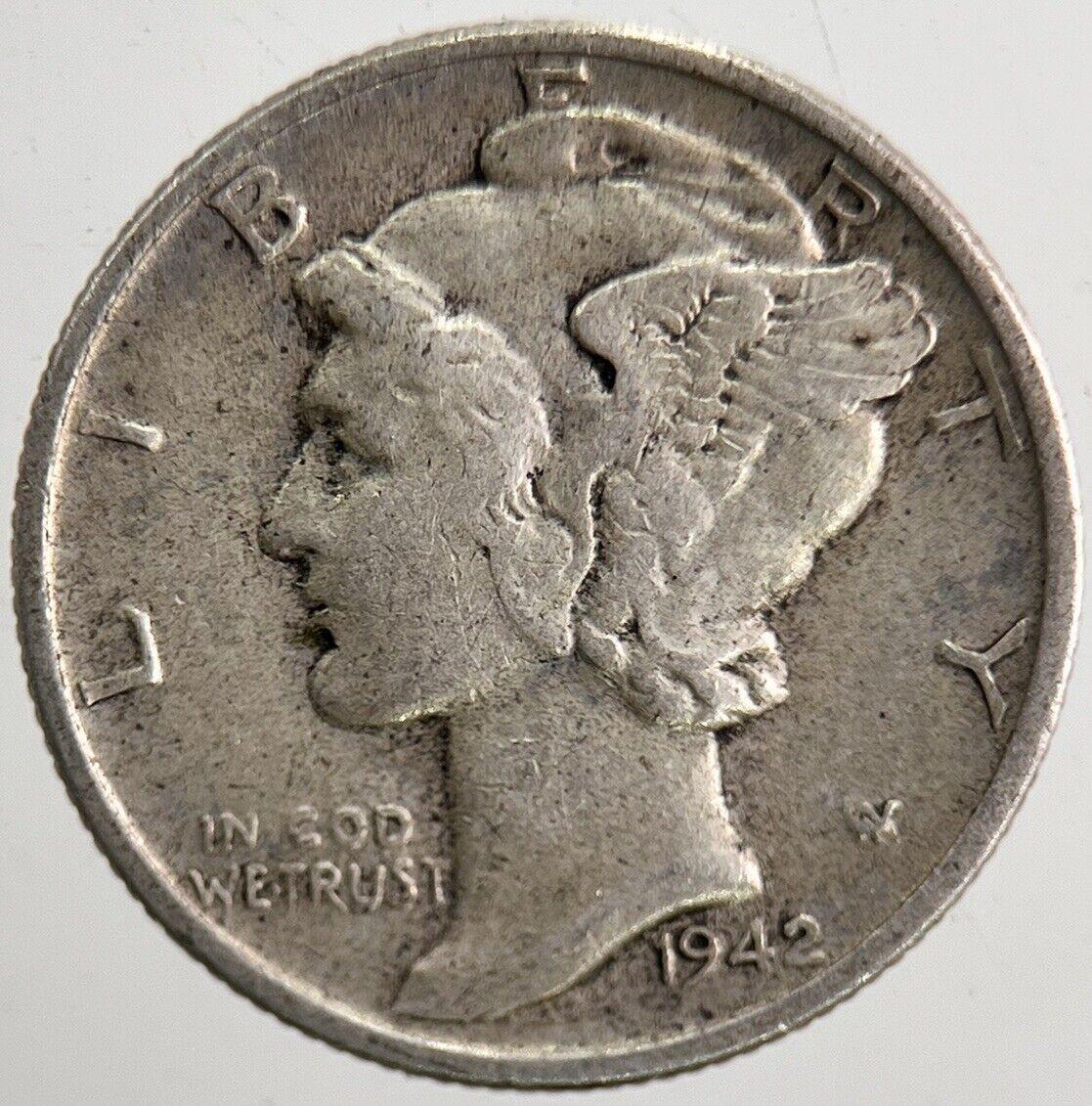 1942 US USA Mercury Dime Silver Coin | Collectable Grade | a5478