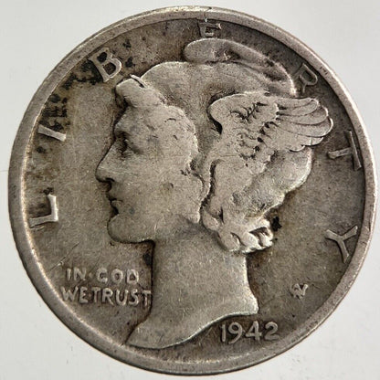1942 US USA Mercury Dime Silver Coin | Fine Collectable Grade
