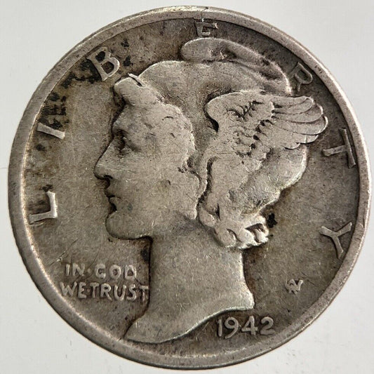 1942 US USA Mercury Dime Silver Coin | Fine Collectable Grade