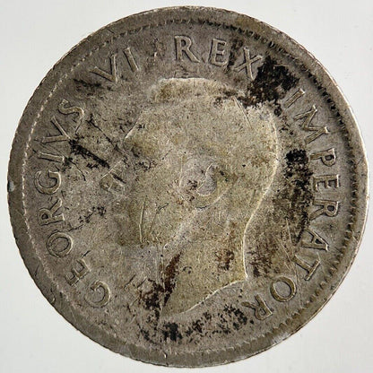 1942 South Africa Sixpence Silver Coin | Fair Grade