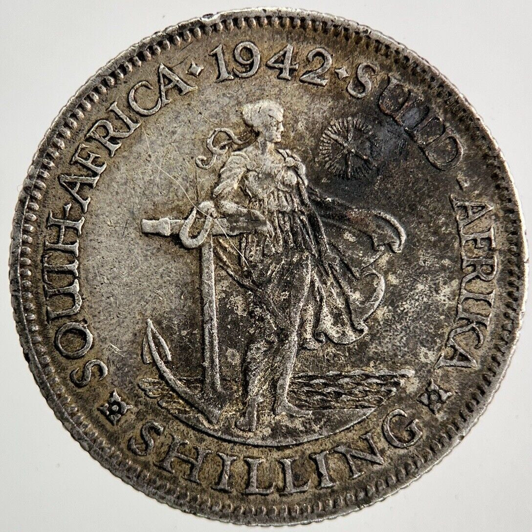 1942 South Africa One Shilling Silver Coin | Fine Collectable Grade