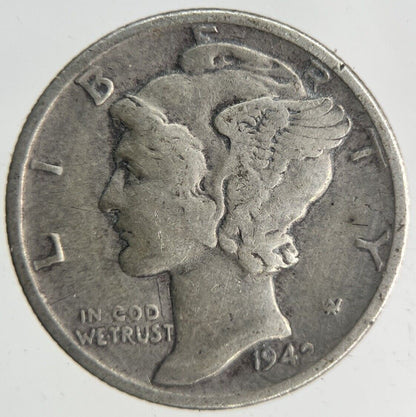 1942 USA US Mercury One Dime Silver Coin | Fine Collectable Grade
