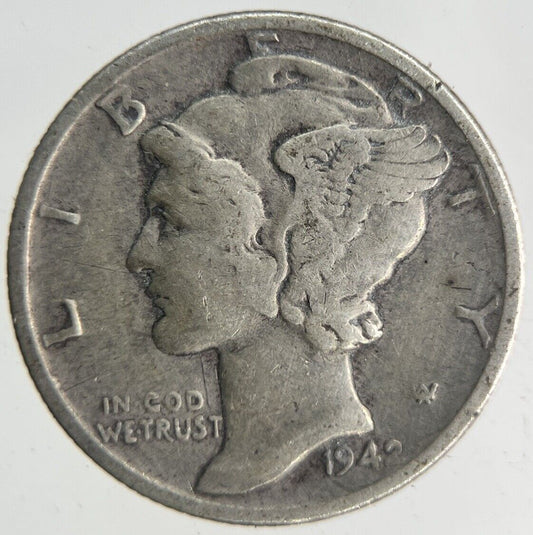 1942 USA US Mercury One Dime Silver Coin | Fine Collectable Grade