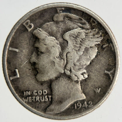 1942 USA US Mercury One Dime Silver Coin | Fine Collectable Grade