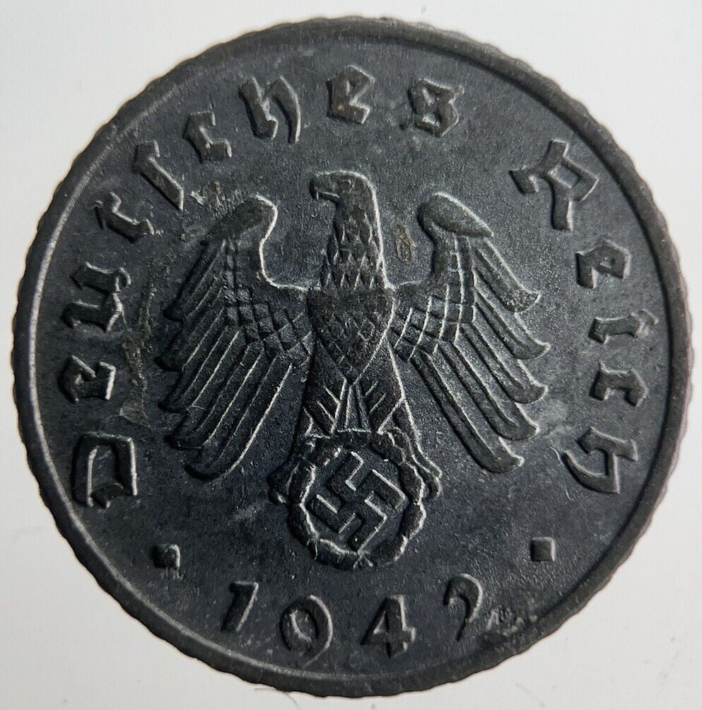 1942-A Germany Nazi 5 Pfennig Coin | Fine Collectable Grade | a4543