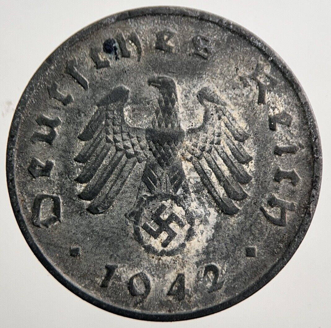 1942-A Germany Nazi 10 Pfennig Coin | Fine Collectable Grade | a127
