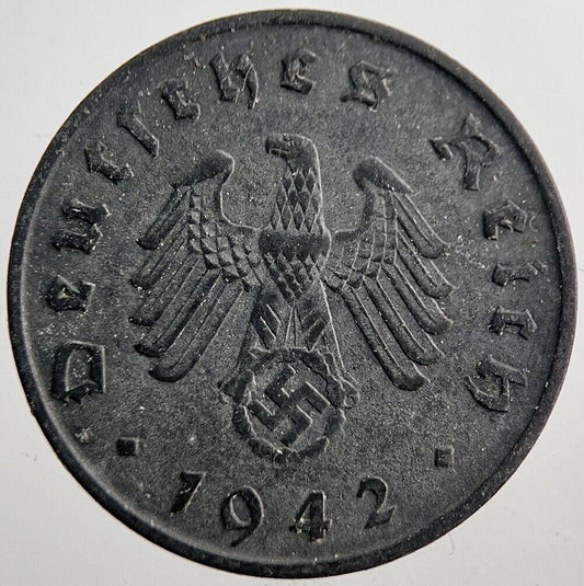 1942-A Germany Nazi 10 Pfennig Coin | Very High Grade | a7876