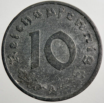 1942-A Germany Nazi 10 Pfennig Coin | Very High Grade | a7876