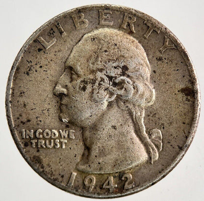 1942 US USA Quarter Dollar Silver Coin | Fine Collectable Grade