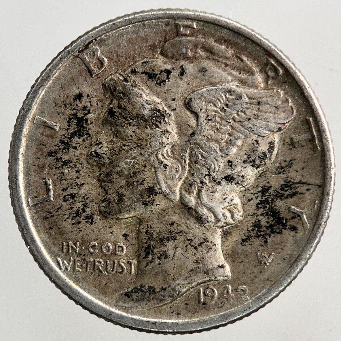 1942 US USA Mercury One Dime Silver Coin | Very High Grade