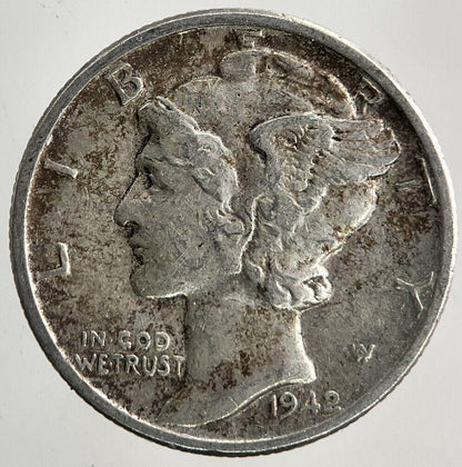 1942 US USA Mercury One Dime Silver Coin | Fine Collectable Grade