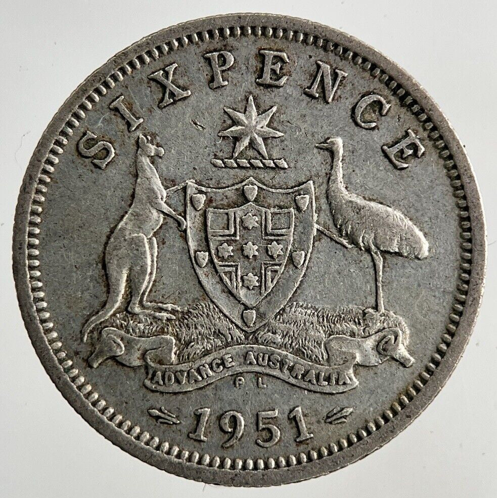 1942-D Australia Sixpence Silver Coin | Fine Collectable Grade
