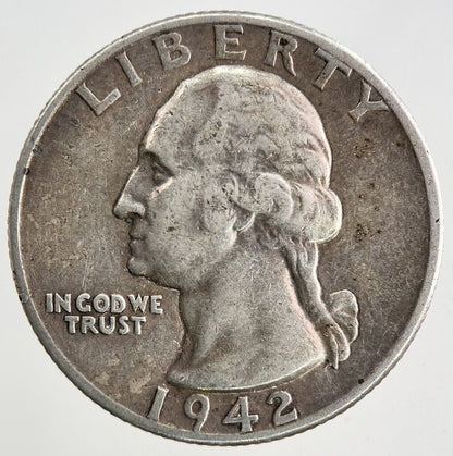 1942 US USA Quarter Dollar Silver Coin | Fine Collectable Grade