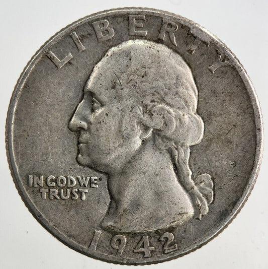1942 US USA Quarter Dollar Silver Coin | Very High Grade