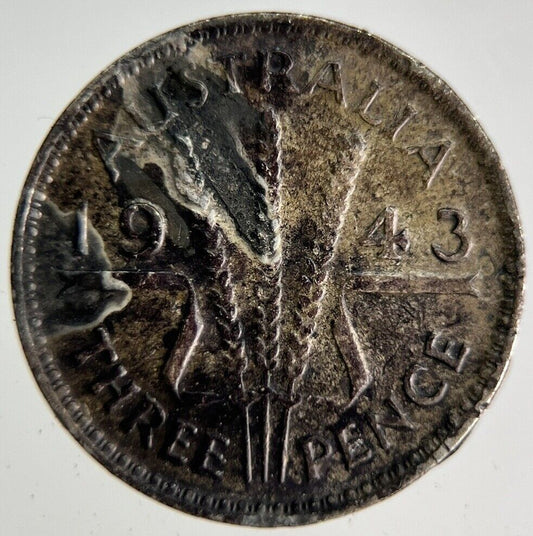 1943 Australia Threepence Silver Coin | Fine Collectable Grade