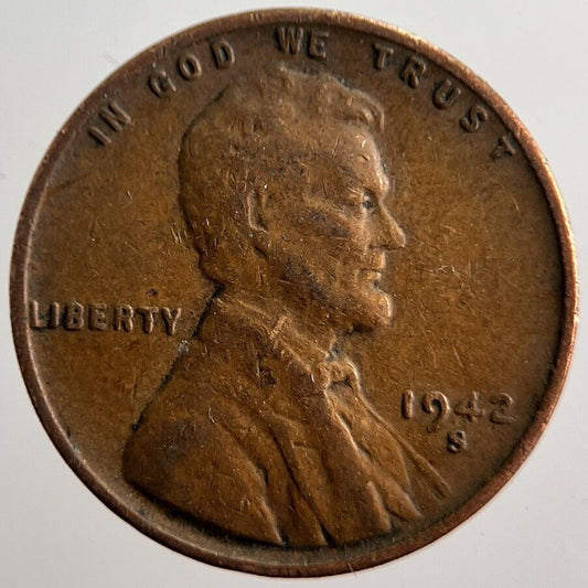 1942-S Lincoln US USA One Cent Coin | Fine Collectable Grade | a3173