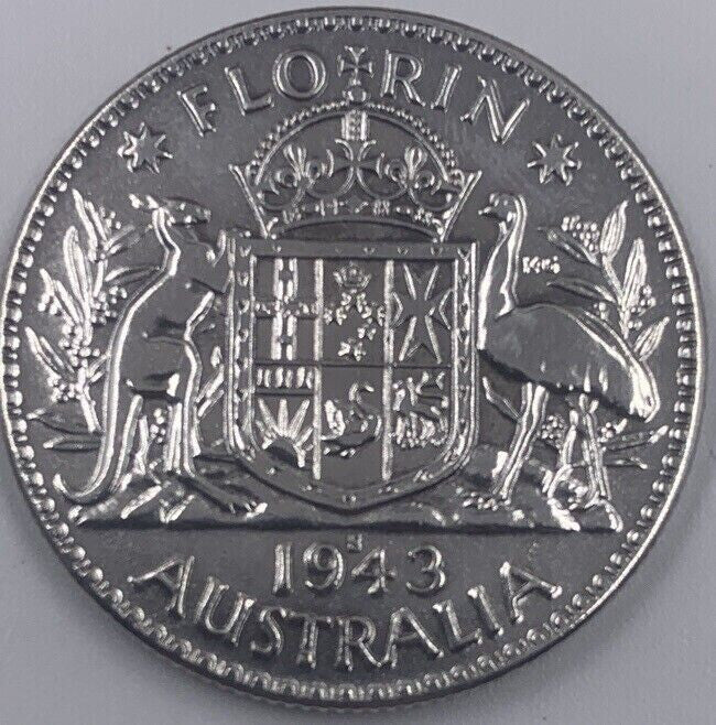 1943 Australia Florin Silver Coin | Very High Grade | a239