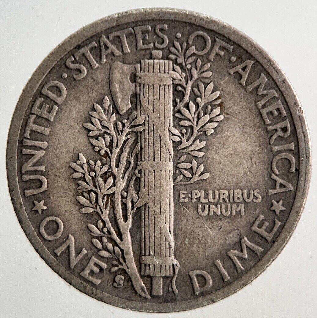 1942-S US USA Mercury Dime Silver Coin | Fine Collectable Grade