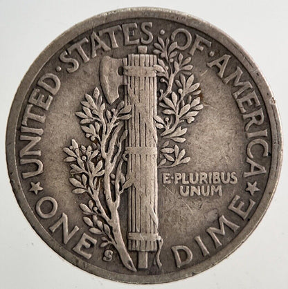 1942-S US USA Mercury Dime Silver Coin | Fine Collectable Grade