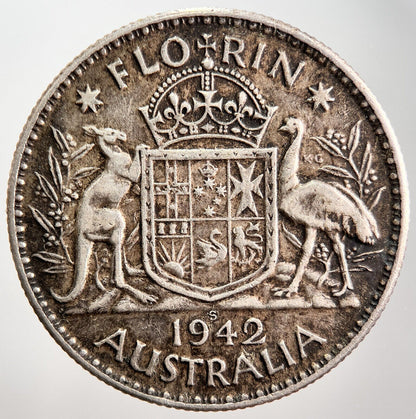 1942-S Florin Australia Silver Coin | Fine Collectable Grade | a207
