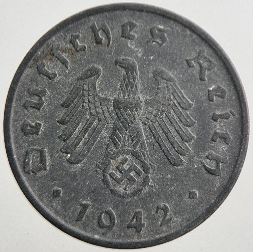 1942-F Germany Nazi 10 Pfennig Coin | Fine Collectable Grade | a7769