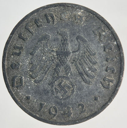 1942-F Germany Nazi 10 Pfennig Coin | Fine Collectable Grade | a1964