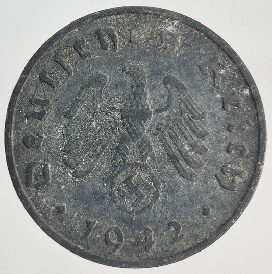 1942-F Germany Nazi 10 Pfennig Coin | Fine Collectable Grade | a1964