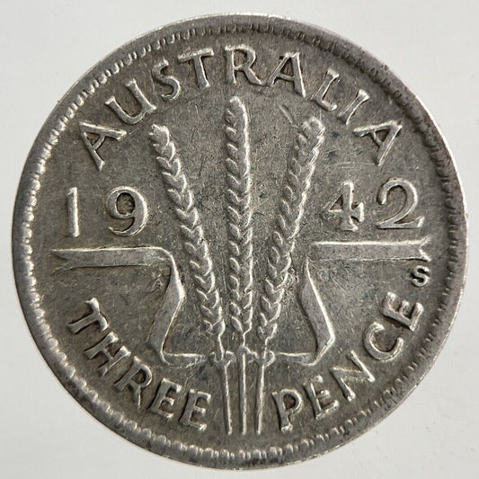 1942-S Australia Threepence Silver Coin | Fine Collectable Grade