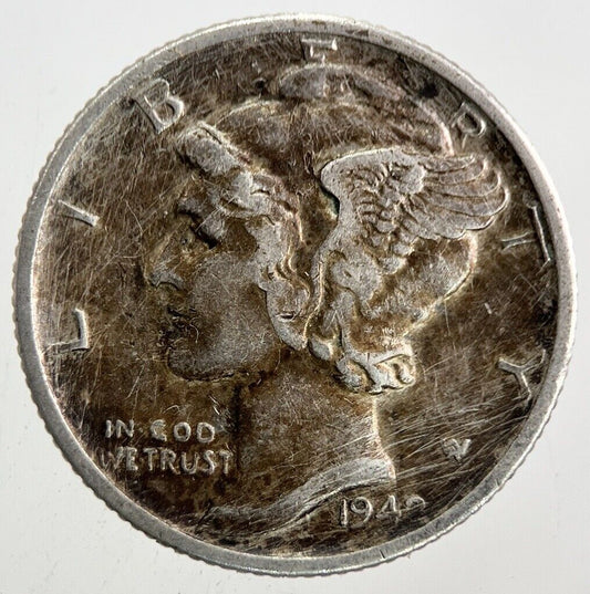 1942-S US USA Mercury Dime Silver Coin | Fine Collectable Grade
