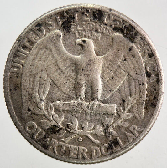 1942-D US USA One Quarter Silver Coin | Fine Collectable Grade