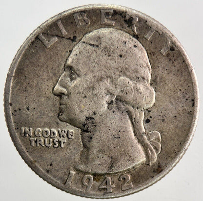 1942-D US USA One Quarter Silver Coin | Fine Collectable Grade