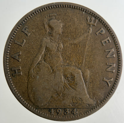1934 George V Half-Penny Coin | Collectable Grade