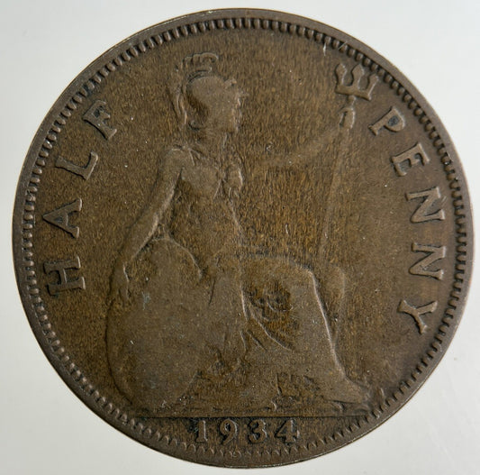 1934 George V Half-Penny Coin | Collectable Grade