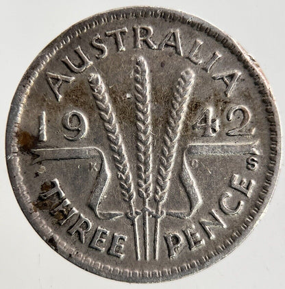 1942-S Australia Threepence Silver Coin | Fine Collectable Grade