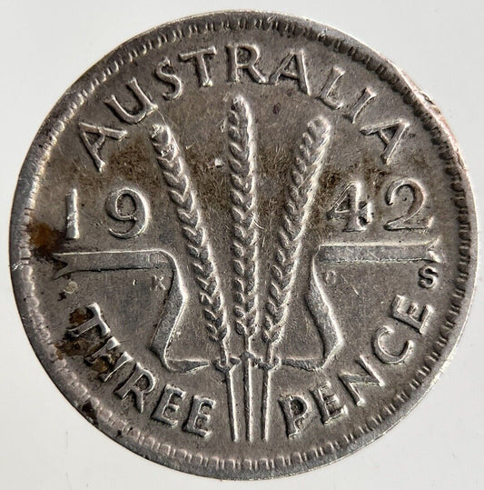 1942-S Australia Threepence Silver Coin | Fine Collectable Grade