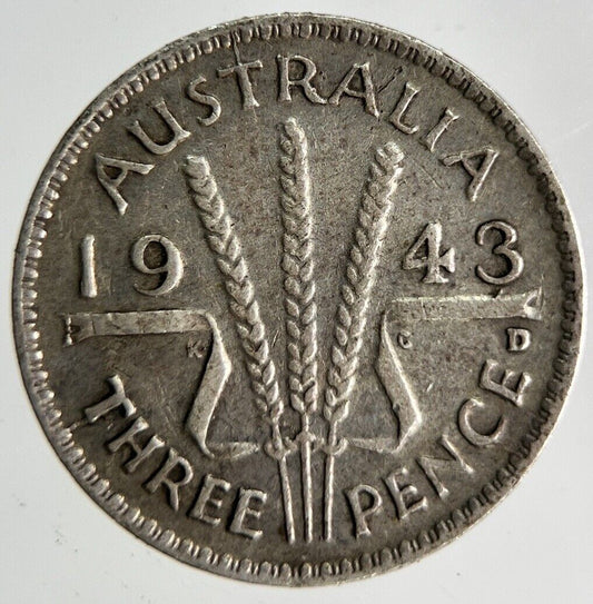 1943 Australia Threepence Silver Coin | Fine Collectable Grade