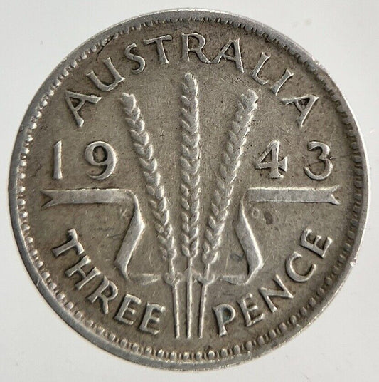 1943 Australia Threepence Silver Coin | Fine Collectable Grade