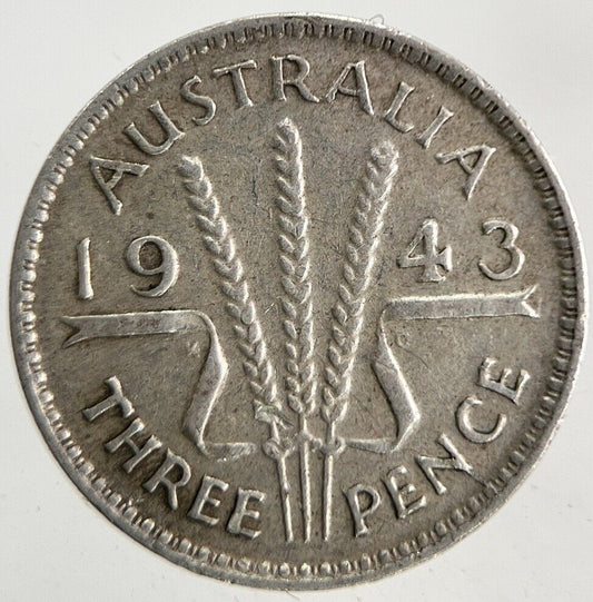 1943 Australia Threepence Silver Coin | Fine Collectable Grade