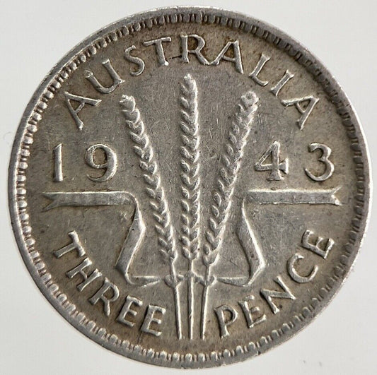 1943 Australia Threepence Silver Coin | Fine Collectable Grade