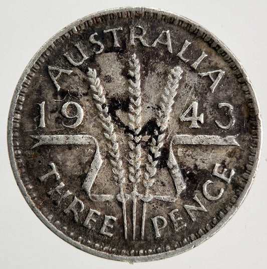 1943 Australia Threepence Silver Coin | Fine Collectable Grade