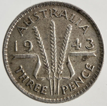 1943 Australia Threepence Silver Coin | Fine Collectable Grade