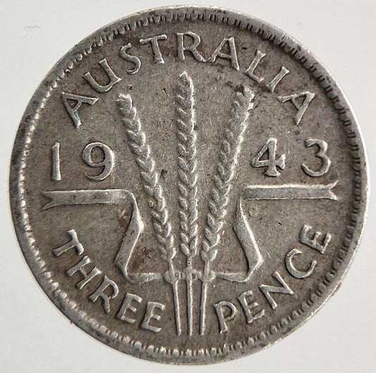 1943 Australia Threepence Silver Coin | Fine Collectable Grade