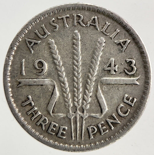 1943 Australia Threepence Silver Coin | Fine Collectable Grade