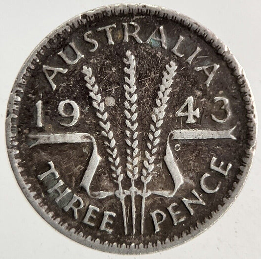 1943 Australia Threepence Silver Coin | Fine Collectable Grade