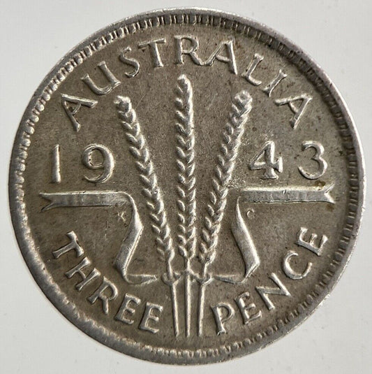 1943 Australia Threepence Silver Coin | Fine Collectable Grade