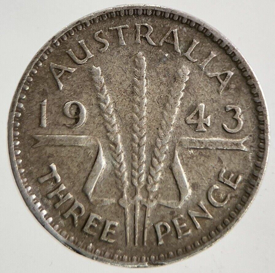 1943 Australia Threepence Silver Coin | Fine Collectable Grade