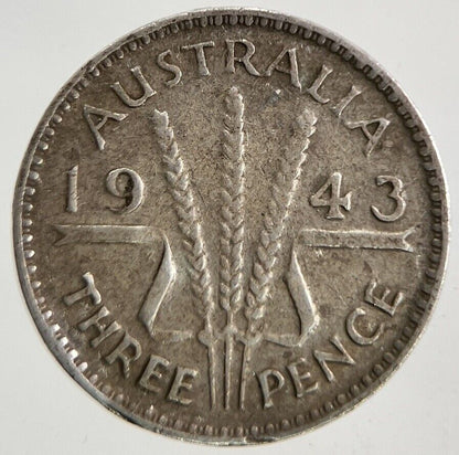 1943 Australia Threepence Silver Coin | Fine Collectable Grade