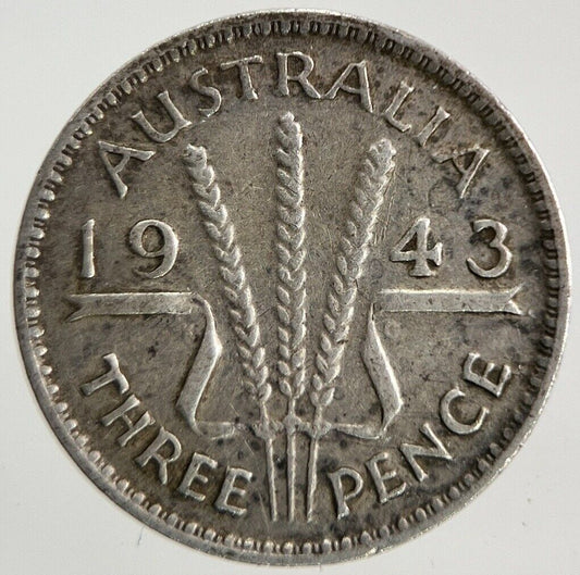1943 Australia Threepence Silver Coin | Fine Collectable Grade