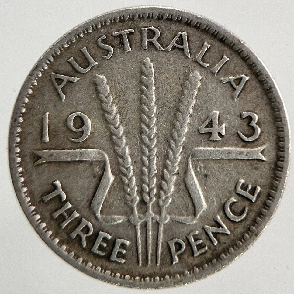 1943 Australia Threepence Silver Coin | Fine Collectable Grade