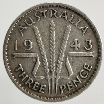 1943 Australia Threepence Silver Coin | Fine Collectable Grade